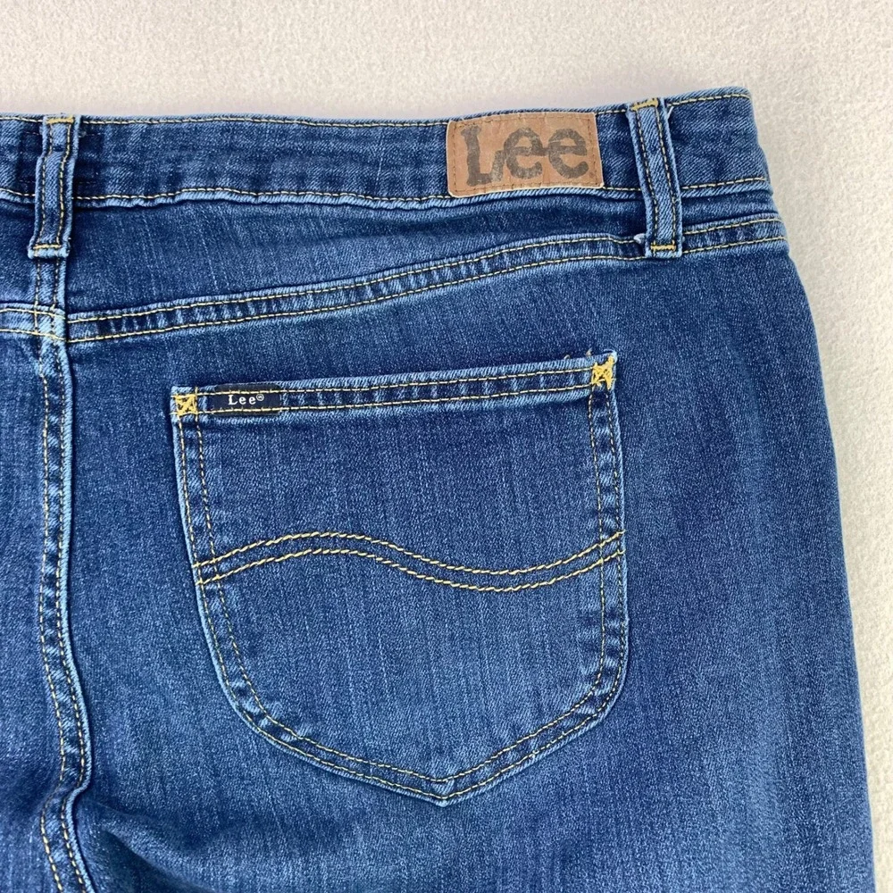 Lee Bootcut Jeans Women 20 Blue Denim Classic Mid Rise Stretch